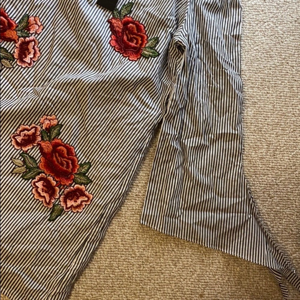 Striped Embroidered Dress - Picture 2 of 4